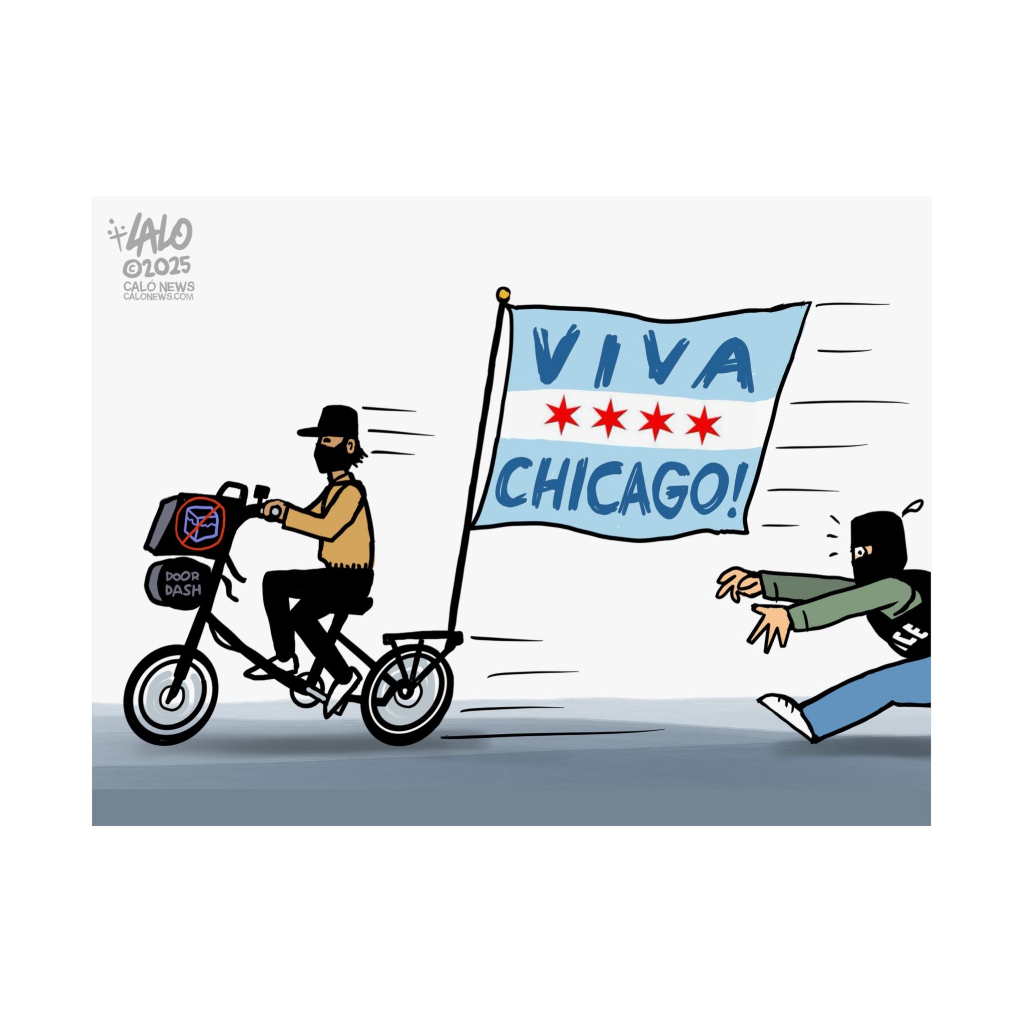 VIVA CHICAGO! by LALO ALCARAZ Artistic Satin Poster