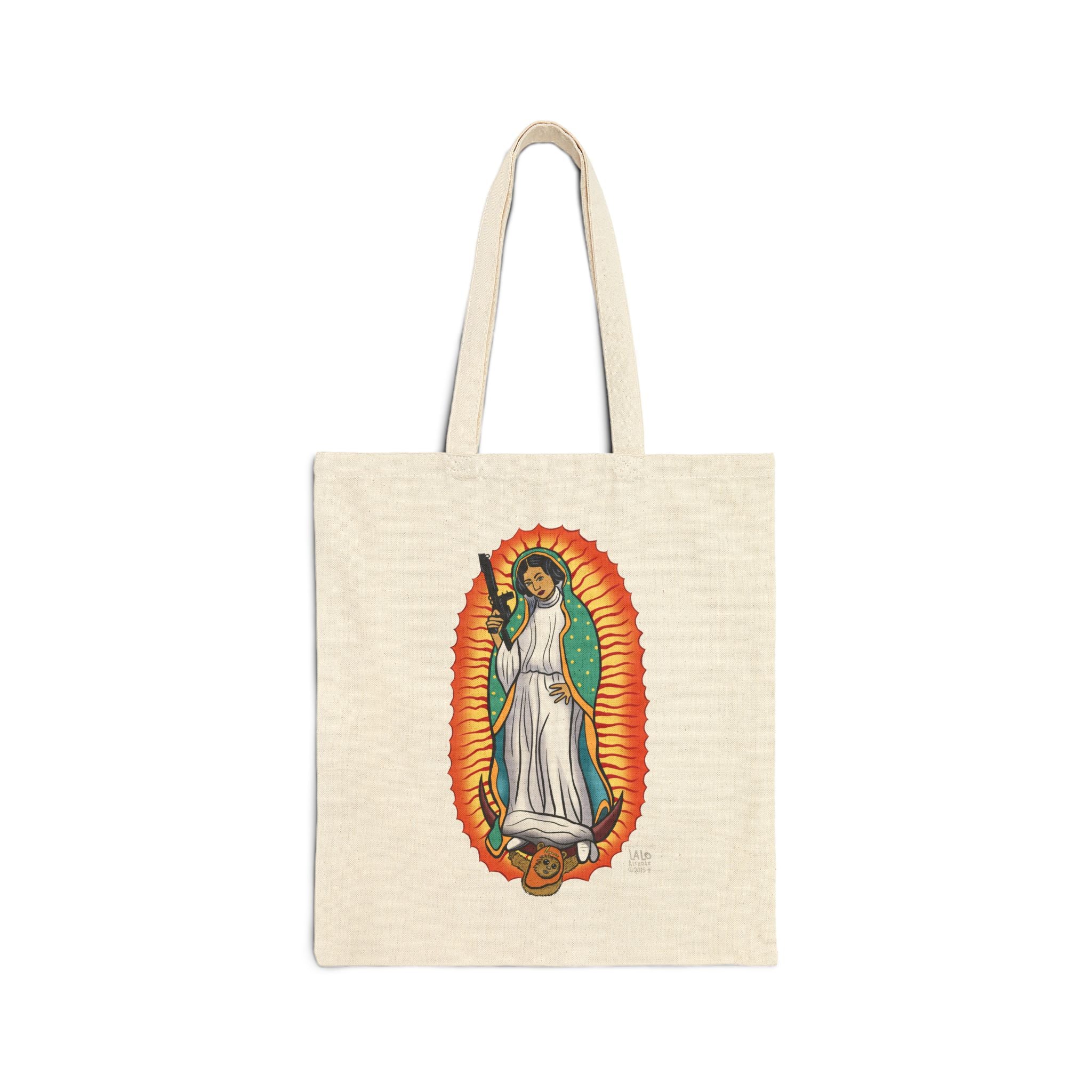 VIRGEN DE GUADALEIA ESTAR WARS Tote by Lalo Alcaraz Canvas Tote Bag