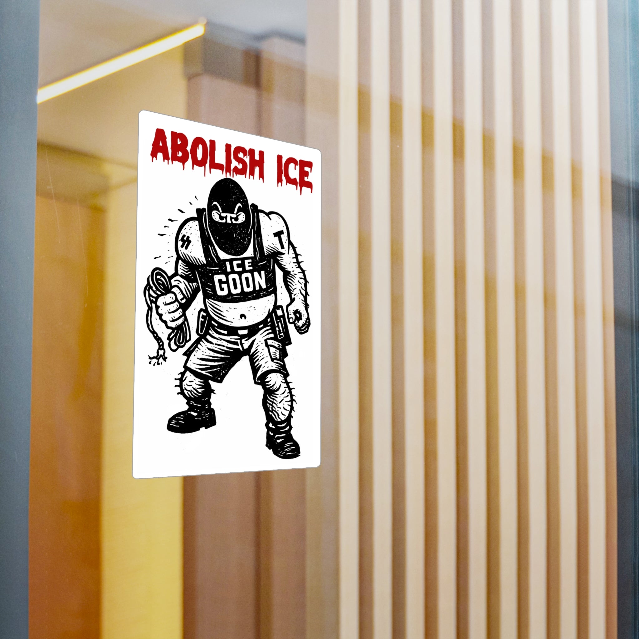 Abolish ICE Vinyl Sticker — 'ICE Goon' Protest Kiss-Cut Decal
