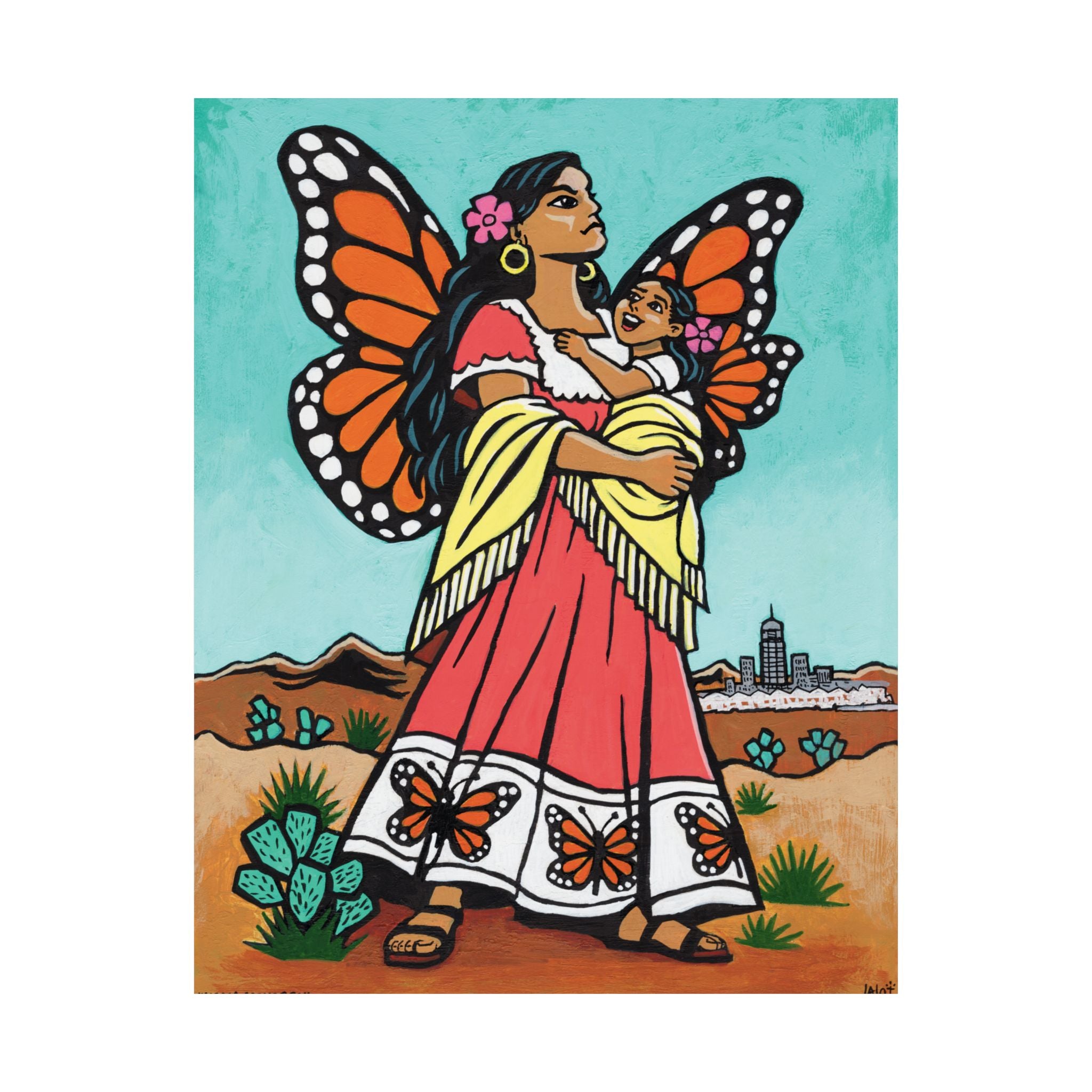 Mamá Monarca — Matte Vertical Art Print by Lalo Alcaraz