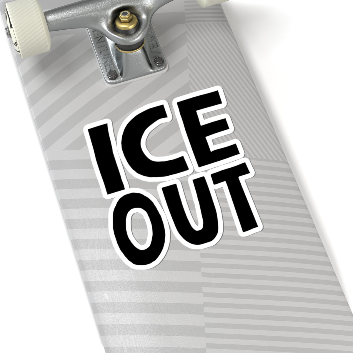 ICE OUT Bold Text Kiss-Cut Sticker — Black Typography Laptop Decal