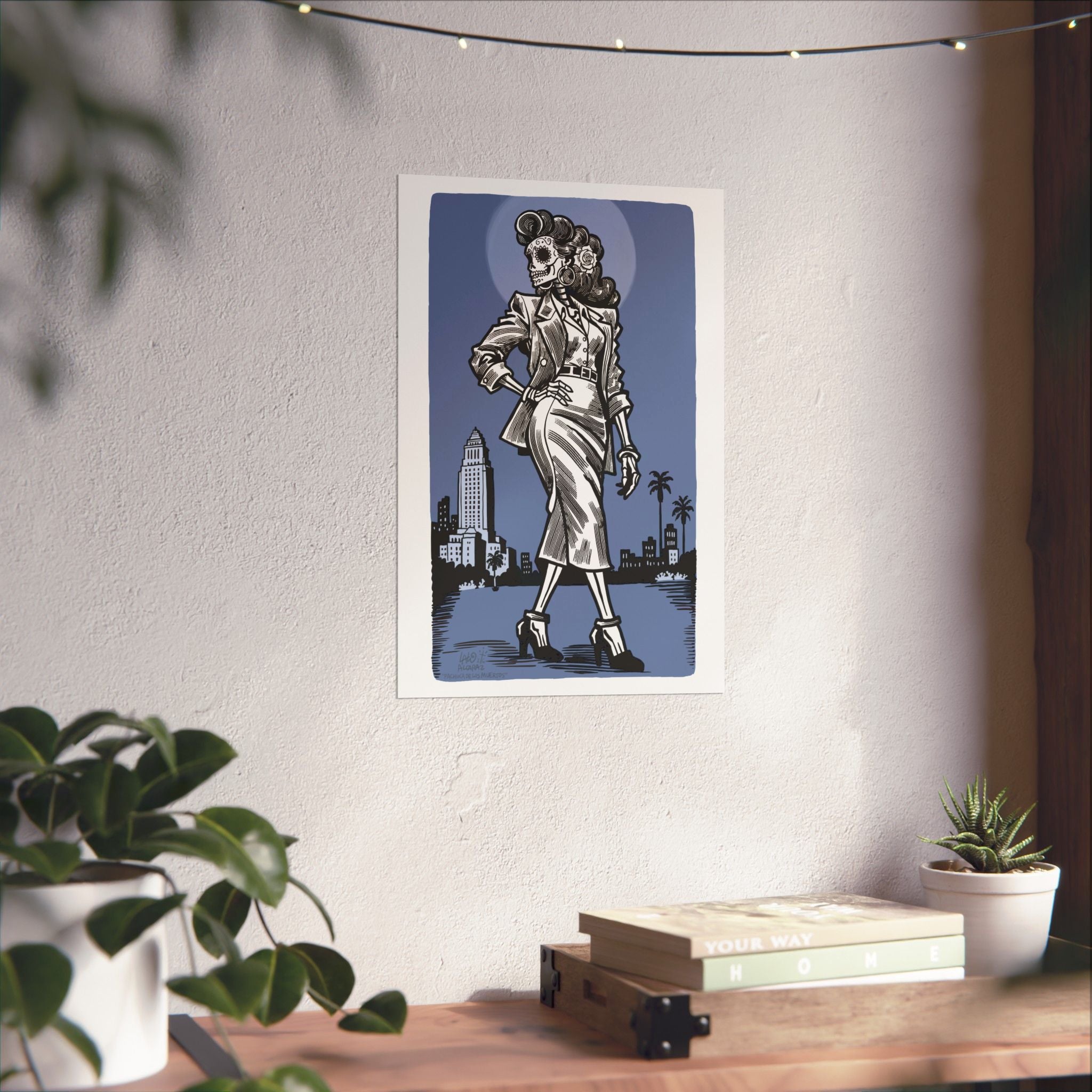 PACHUCA DE LOS MUERTOS Matte Vertical Art Print by Award-Winning Artist LALO ALCARAZ