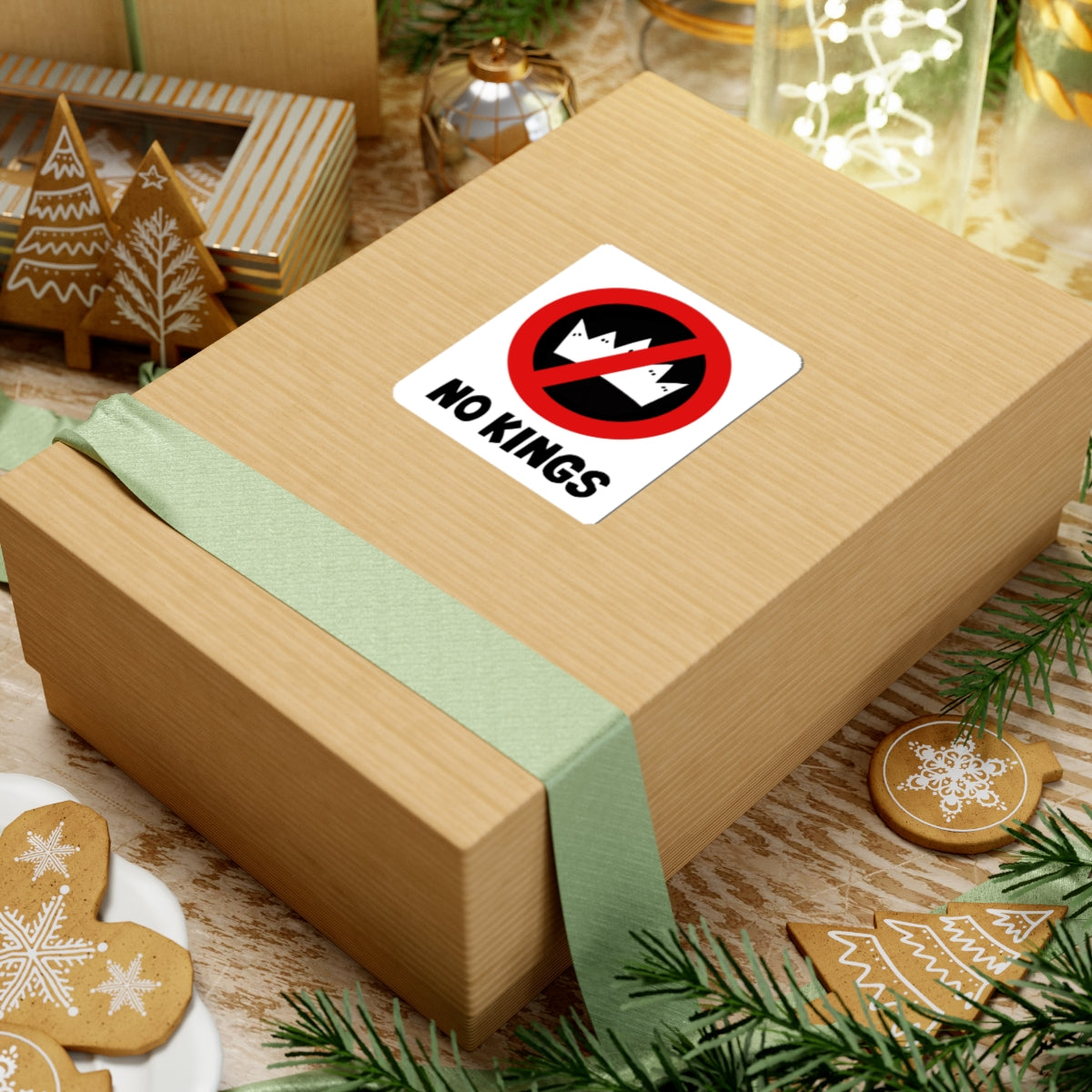 NO KKKINGS Kiss-Cut Sticker — Black Typography Laptop Decal