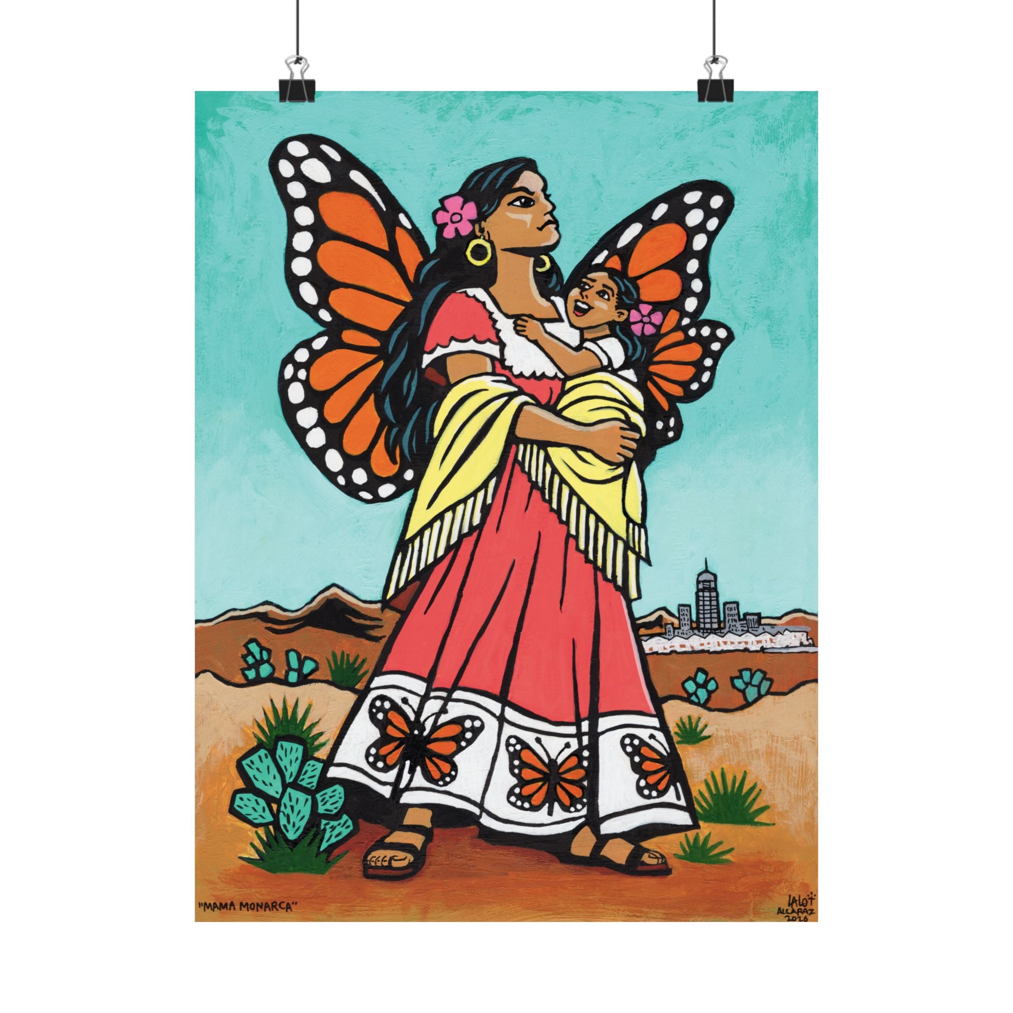 Mamá Monarca — Matte Vertical Art Print by Lalo Alcaraz