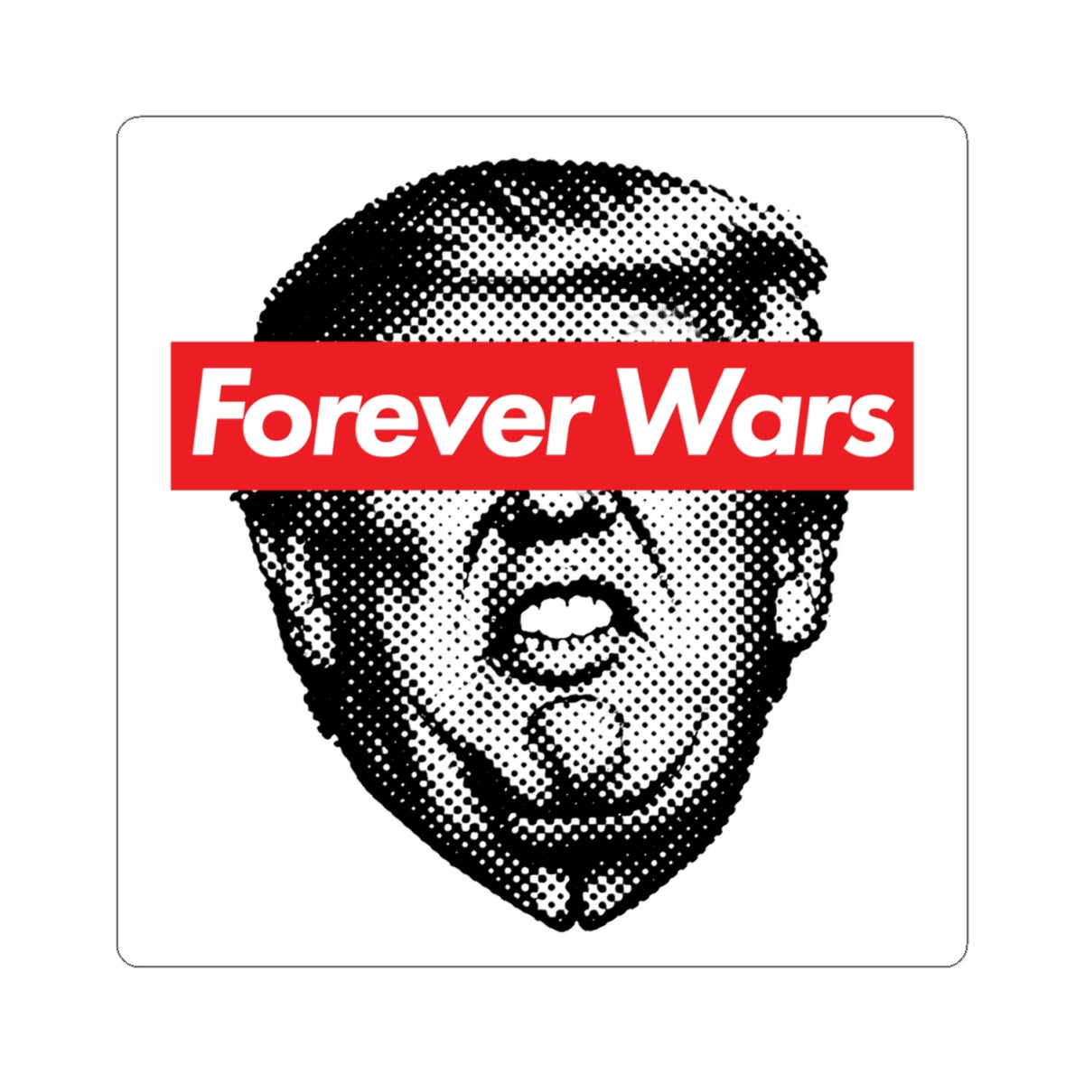 FOREVER WARS Supreme Leader Trump Text Kiss-Cut Sticker — Decal