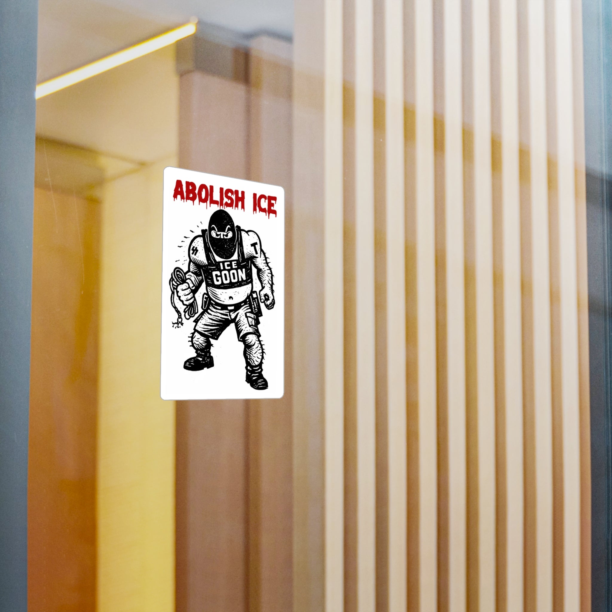 Abolish ICE Vinyl Sticker — 'ICE Goon' Protest Kiss-Cut Decal