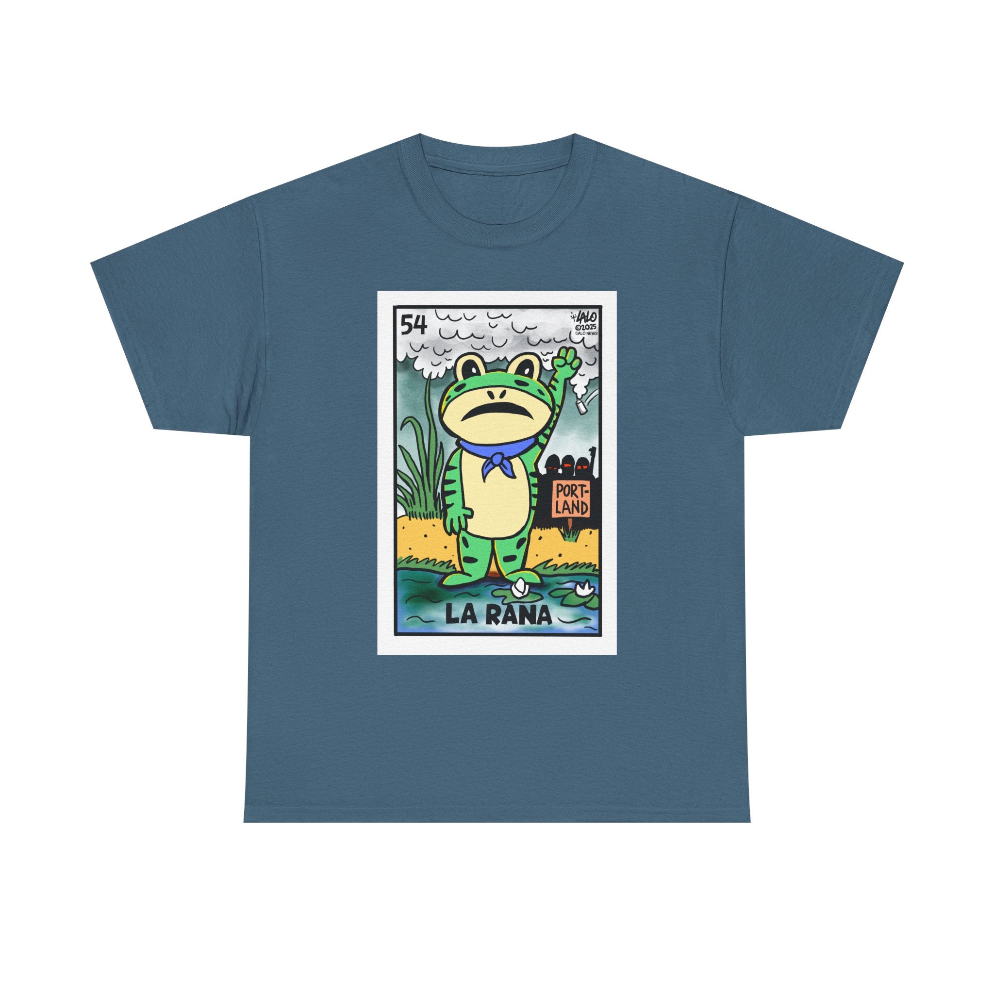LA RANA DE PORTLAND Voteria T-shirt designed by LALO ALCARAZ #PortlandFrog