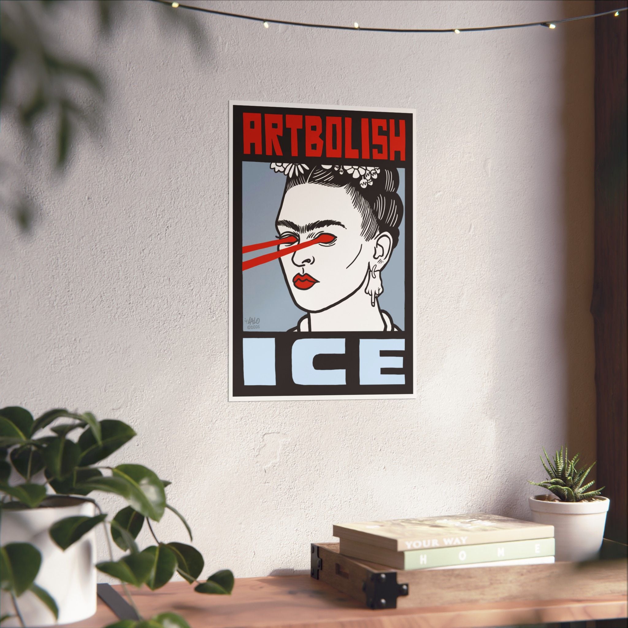 "ARTBOLISH ICE" Matte Vertical Art Print by Lalo Alcaraz