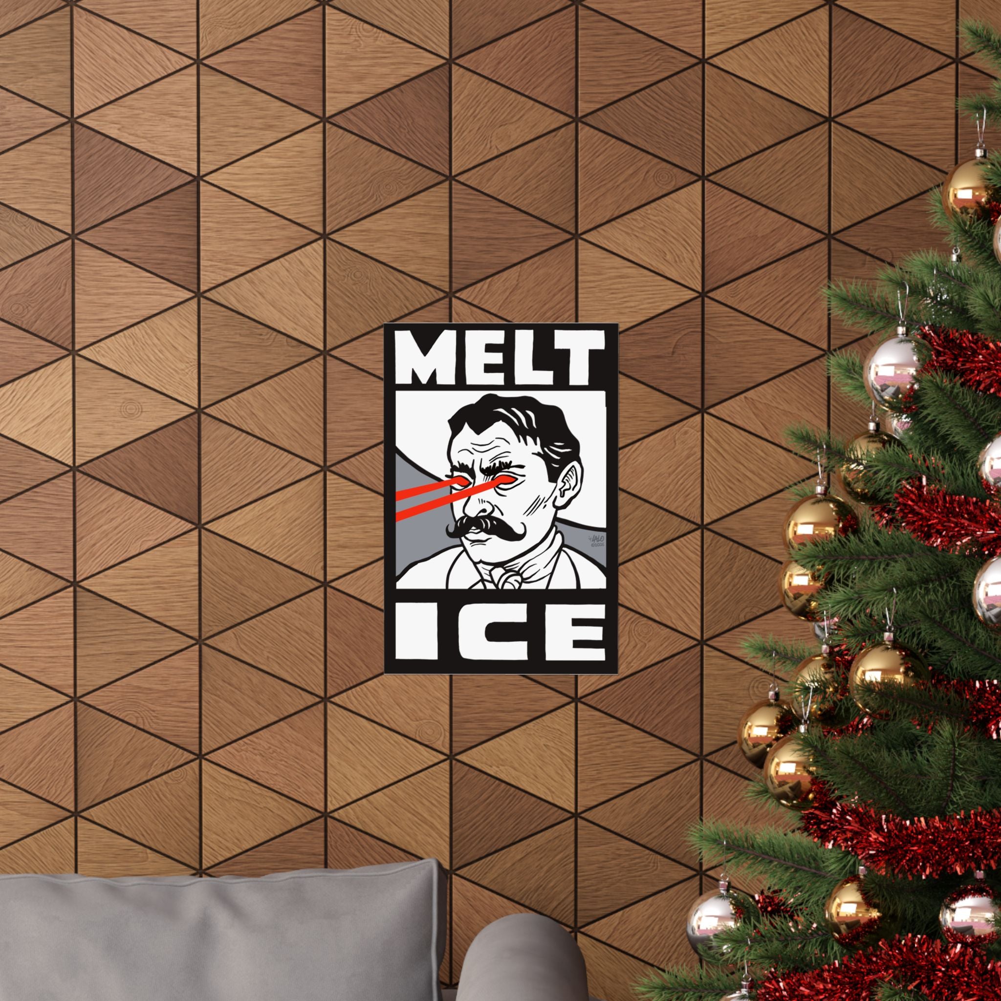 "MELT ICE" Matte Vertical Art Print by Lalo Alcaraz
