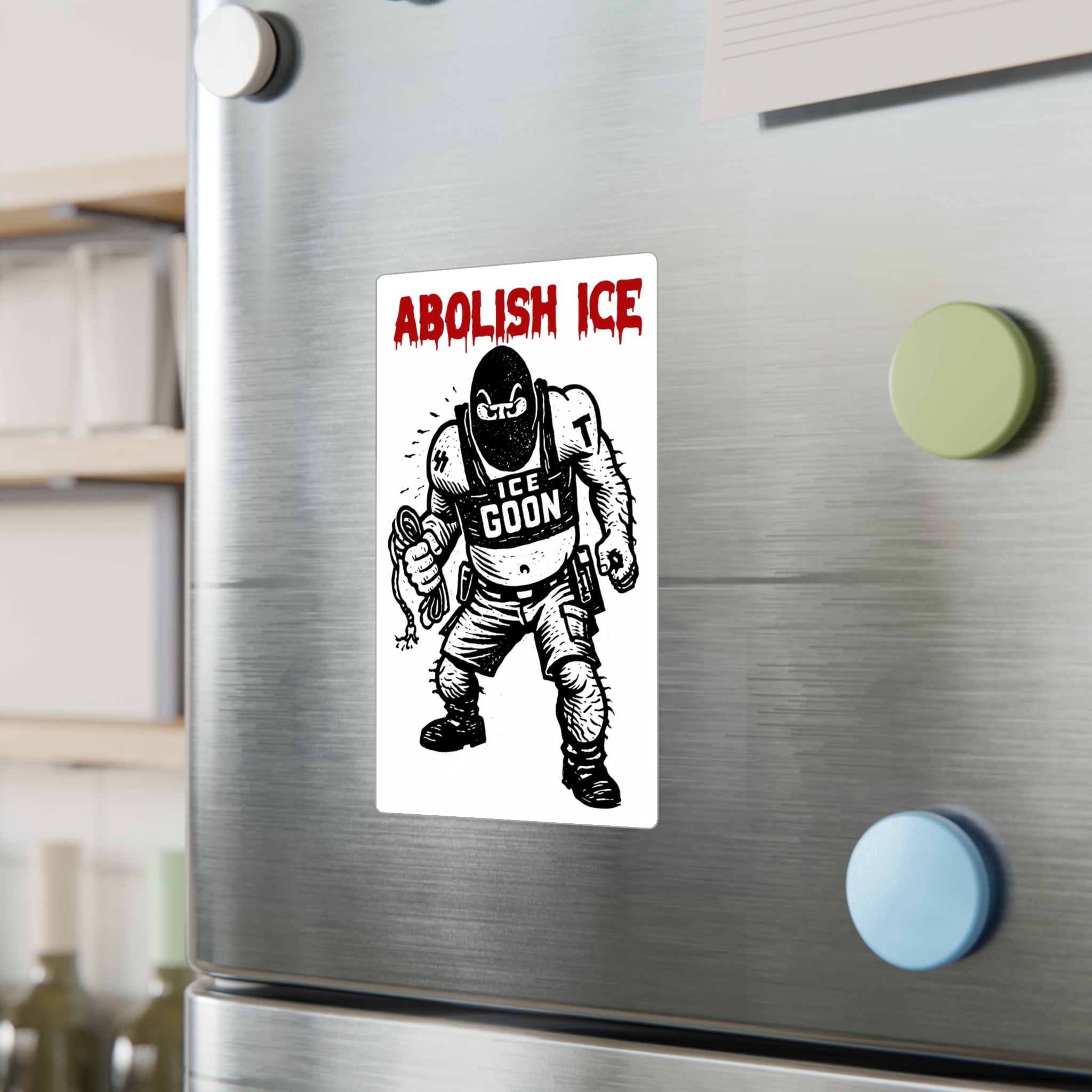 Abolish ICE Vinyl Sticker — 'ICE Goon' Protest Kiss-Cut Decal