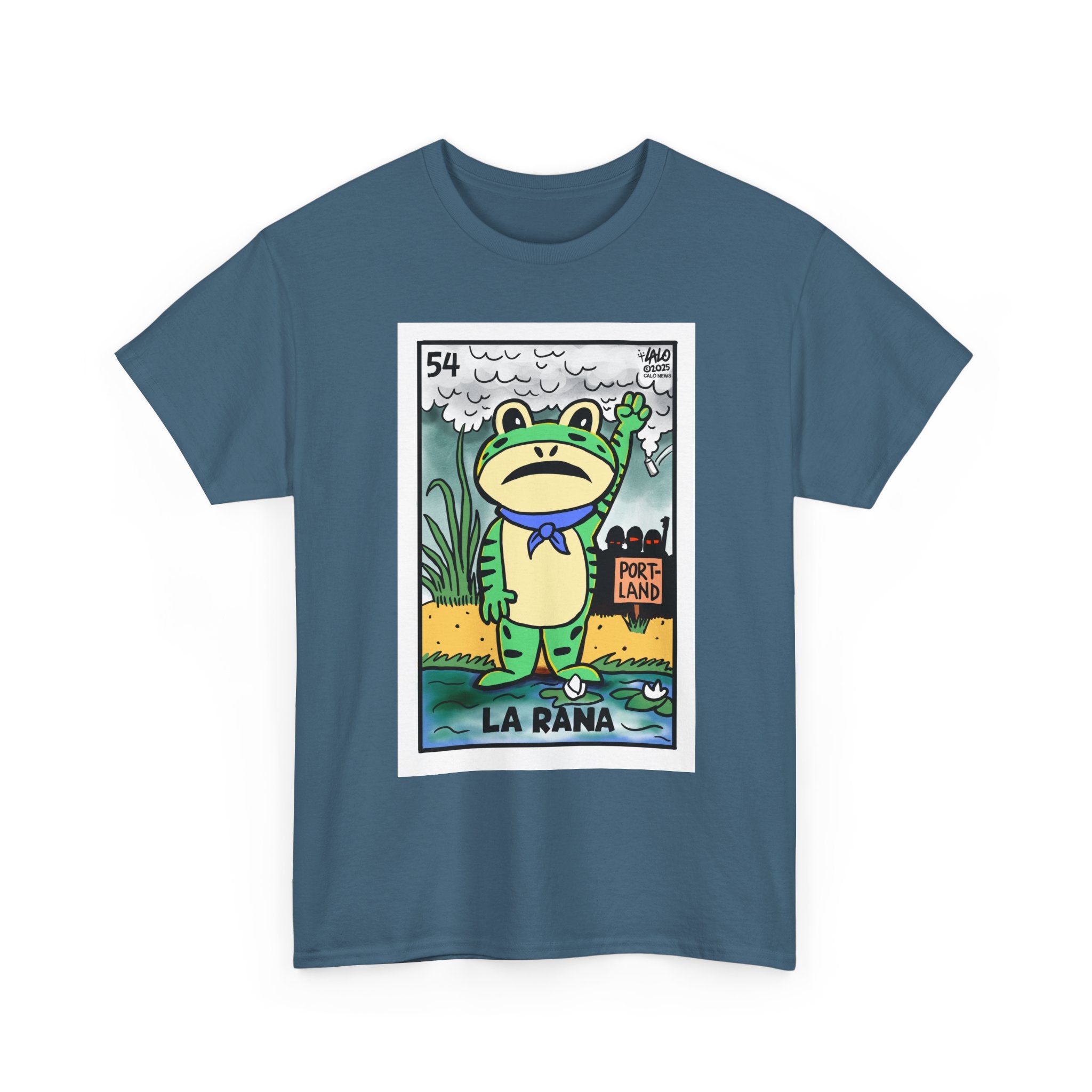 LA RANA DE PORTLAND Voteria T-shirt designed by LALO ALCARAZ #PortlandFrog