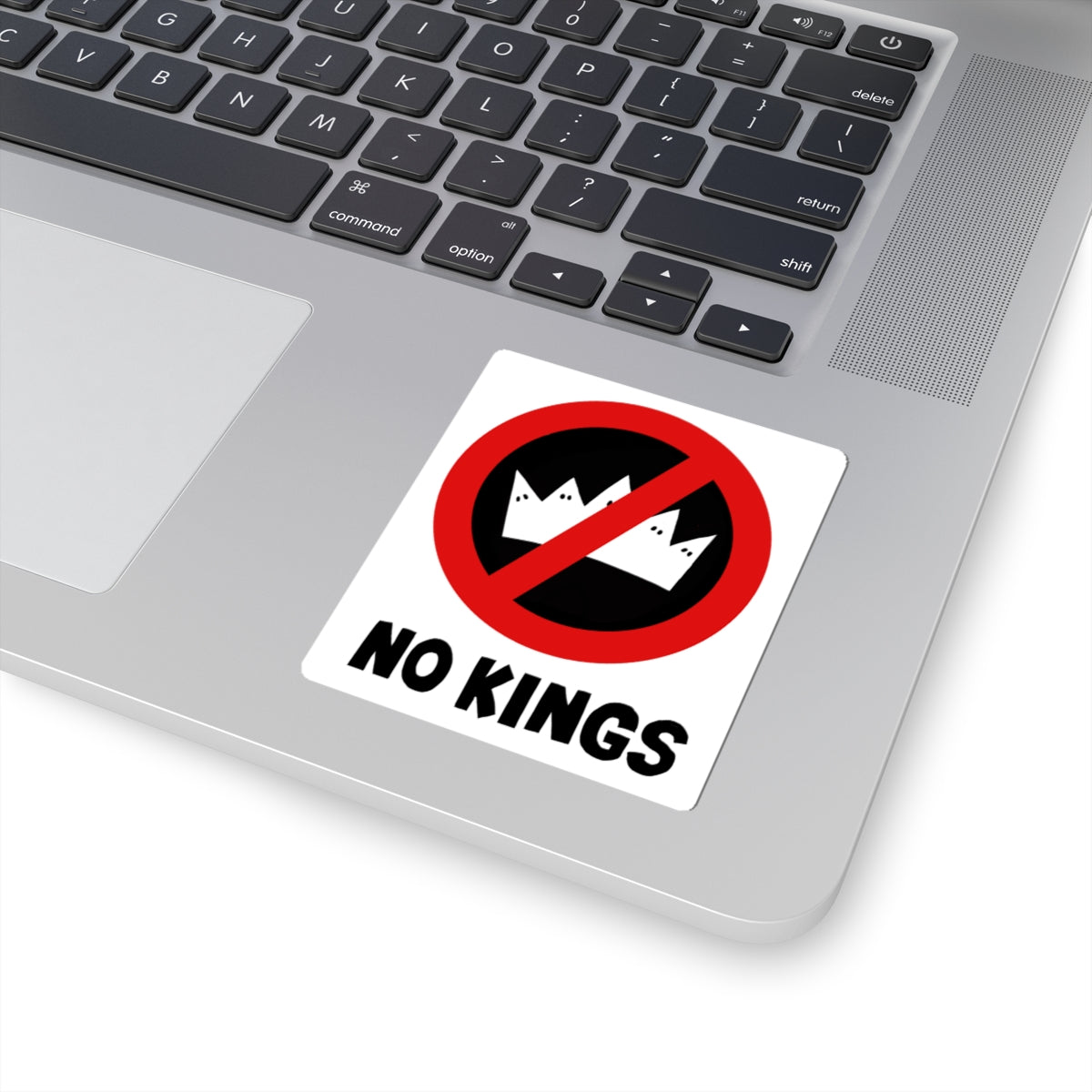 NO KKKINGS Kiss-Cut Sticker — Black Typography Laptop Decal
