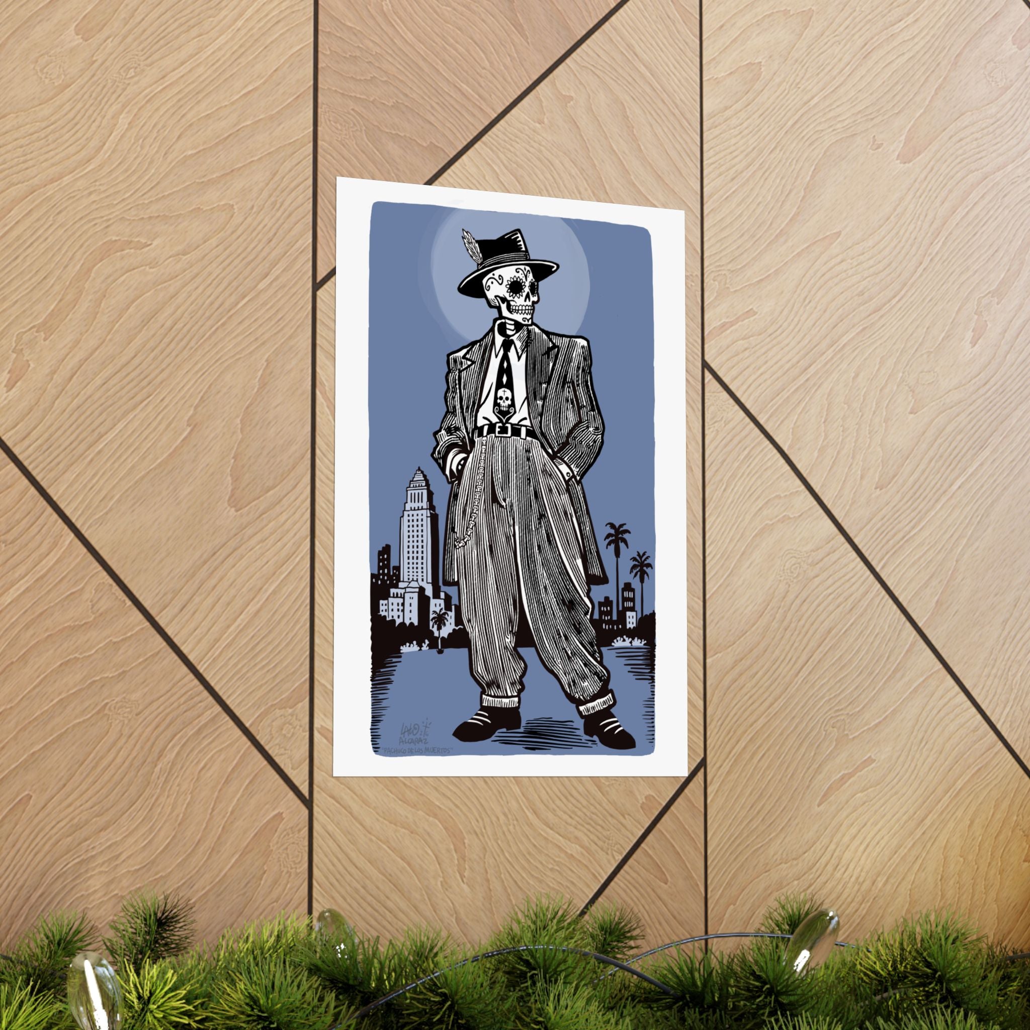 PACHUCO DE LOS MUERTOS Matte Vertical Art Print by Award-Winning Artist LALO ALCARAZ
