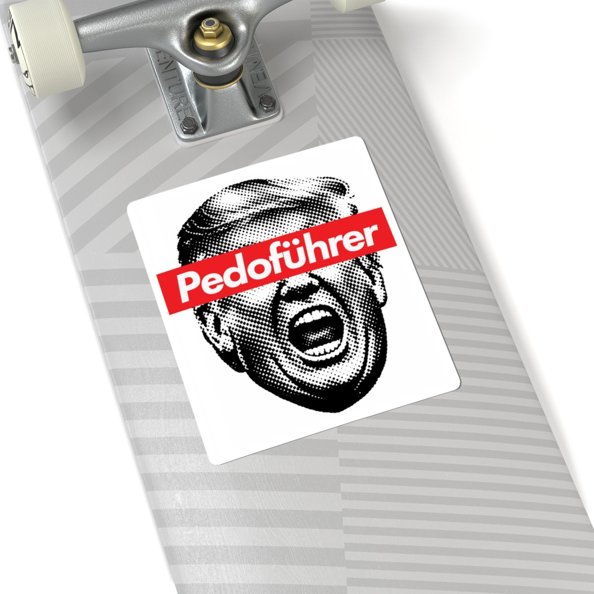 Supreme Leader Trump Text Kiss-Cut Sticker — Black Typography Laptop Decal