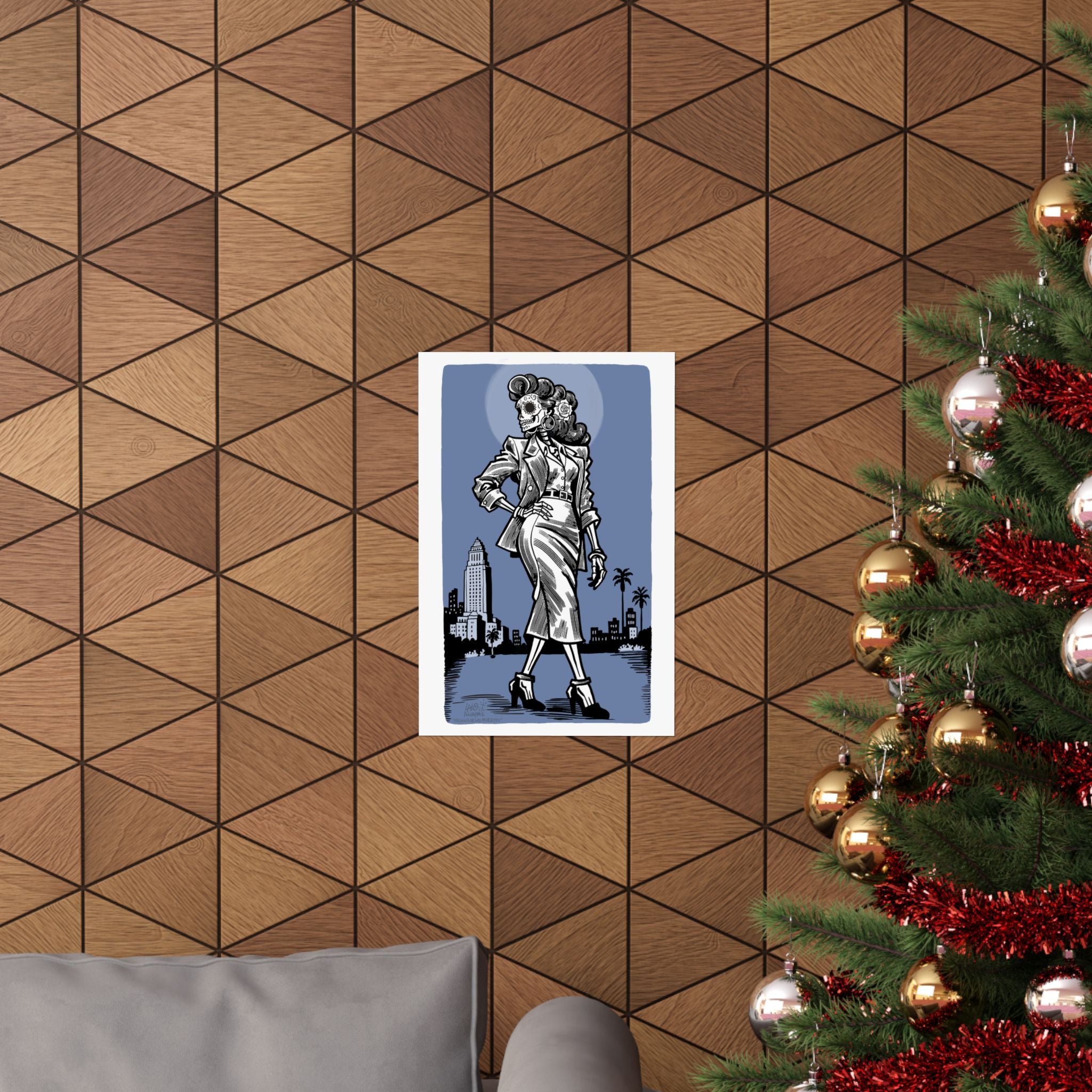 PACHUCA DE LOS MUERTOS Matte Vertical Art Print by Award-Winning Artist LALO ALCARAZ