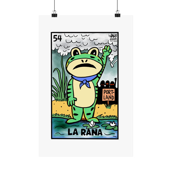 LA RANA de PORTLAND Voteria Card Print by Lalo Alcaraz Matte Vertical Posters for Home Decor, Wall Art