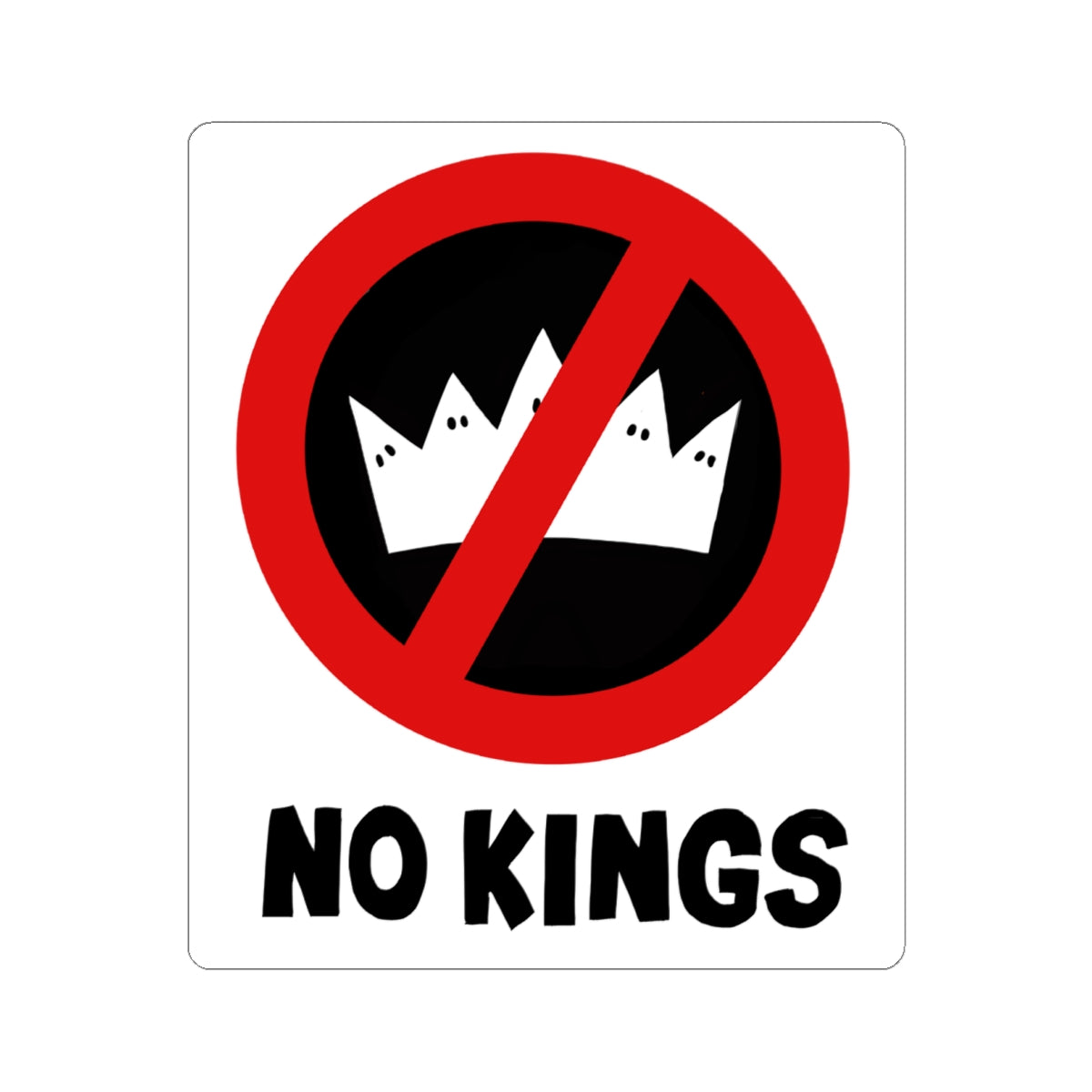 NO KKKINGS Kiss-Cut Sticker — Black Typography Laptop Decal