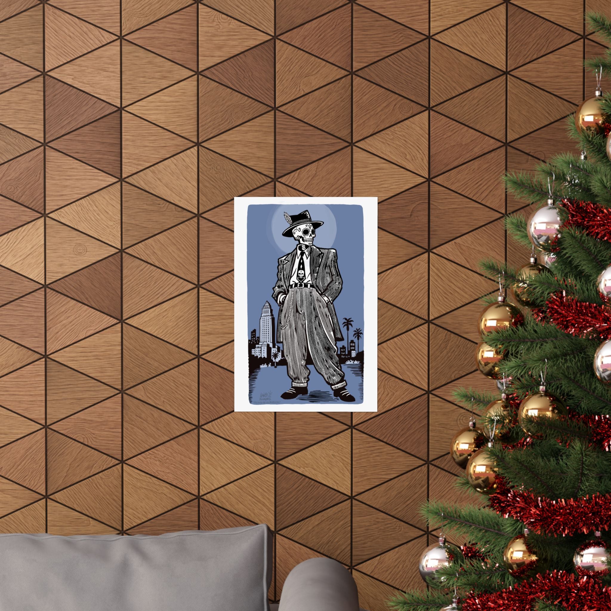 PACHUCO DE LOS MUERTOS Matte Vertical Art Print by Award-Winning Artist LALO ALCARAZ