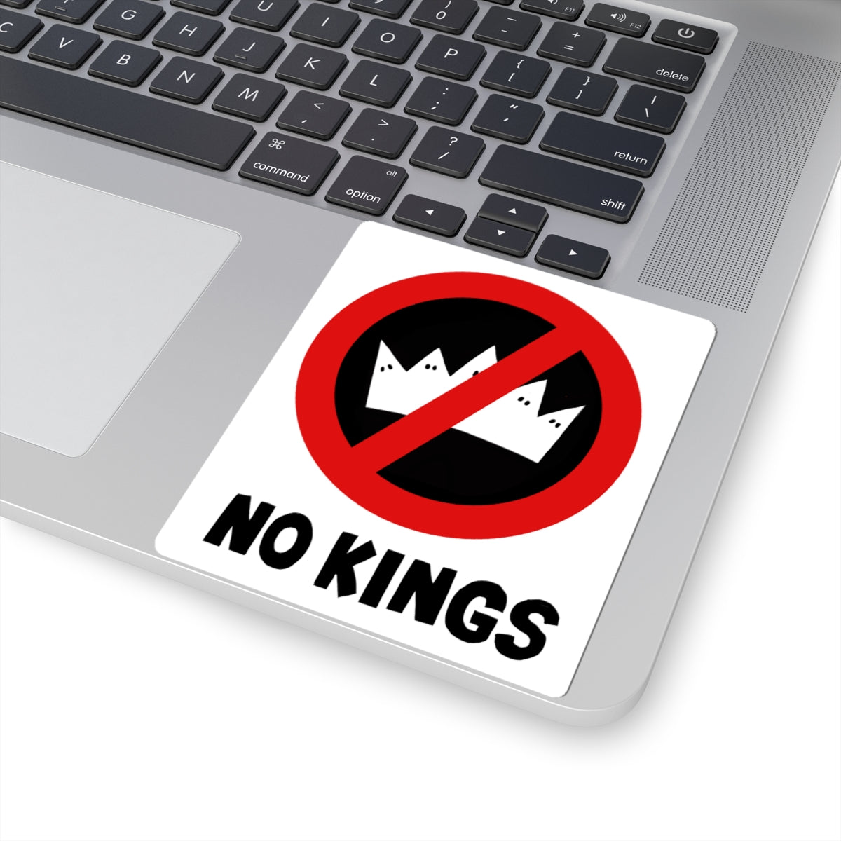 NO KKKINGS Kiss-Cut Sticker — Black Typography Laptop Decal