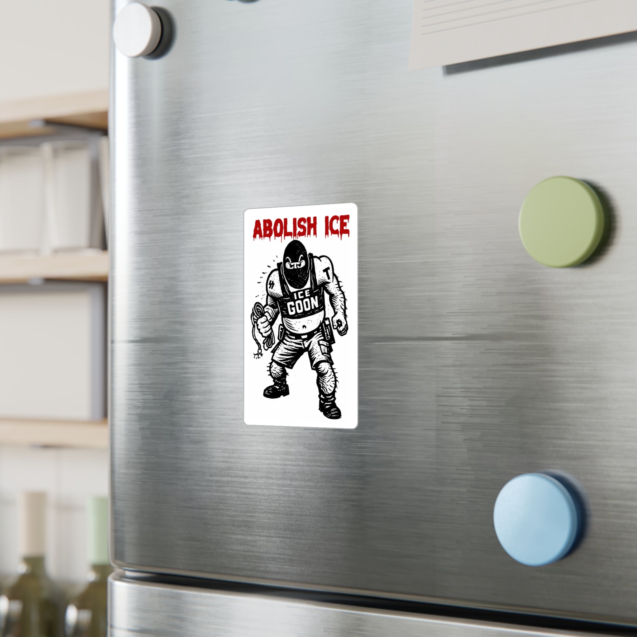 Abolish ICE Vinyl Sticker — 'ICE Goon' Protest Kiss-Cut Decal