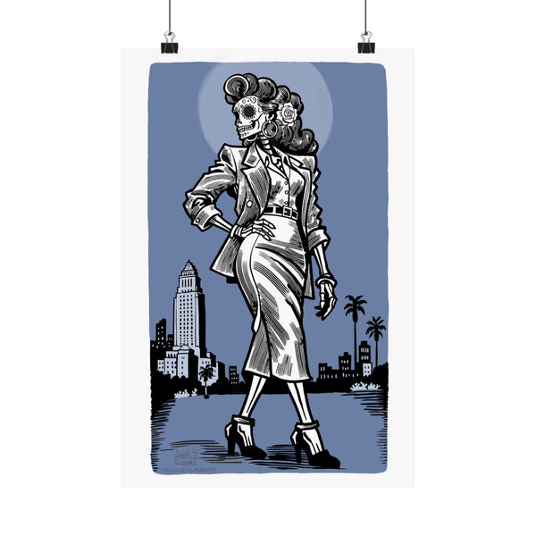 PACHUCA DE LOS MUERTOS Matte Vertical Art Print by Award-Winning Artist LALO ALCARAZ