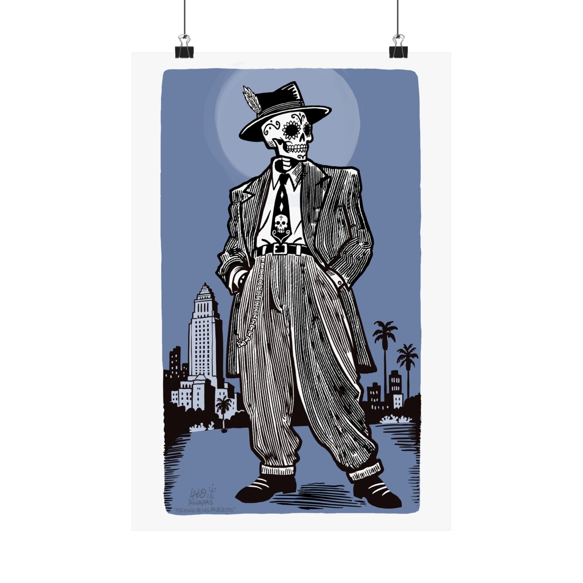 PACHUCO DE LOS MUERTOS Matte Vertical Art Print by Award-Winning Artist LALO ALCARAZ