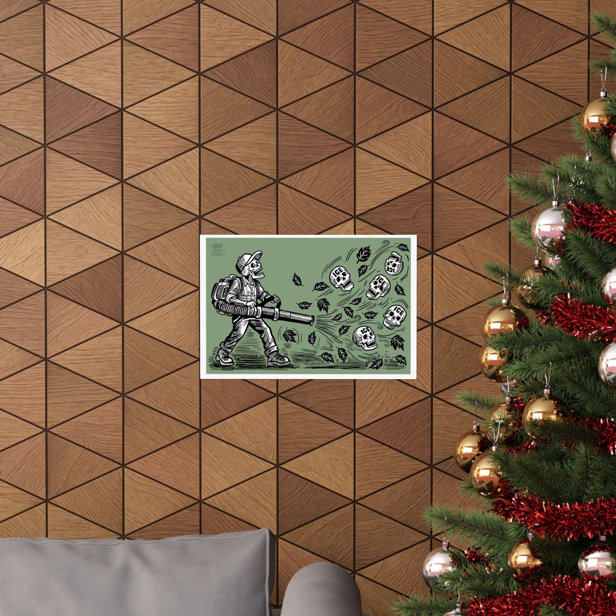 Jardinero de Los Muertos:  Matte Horizontal Poster by Lalo Alcaraz — Day of the Dead Pride Wall Art