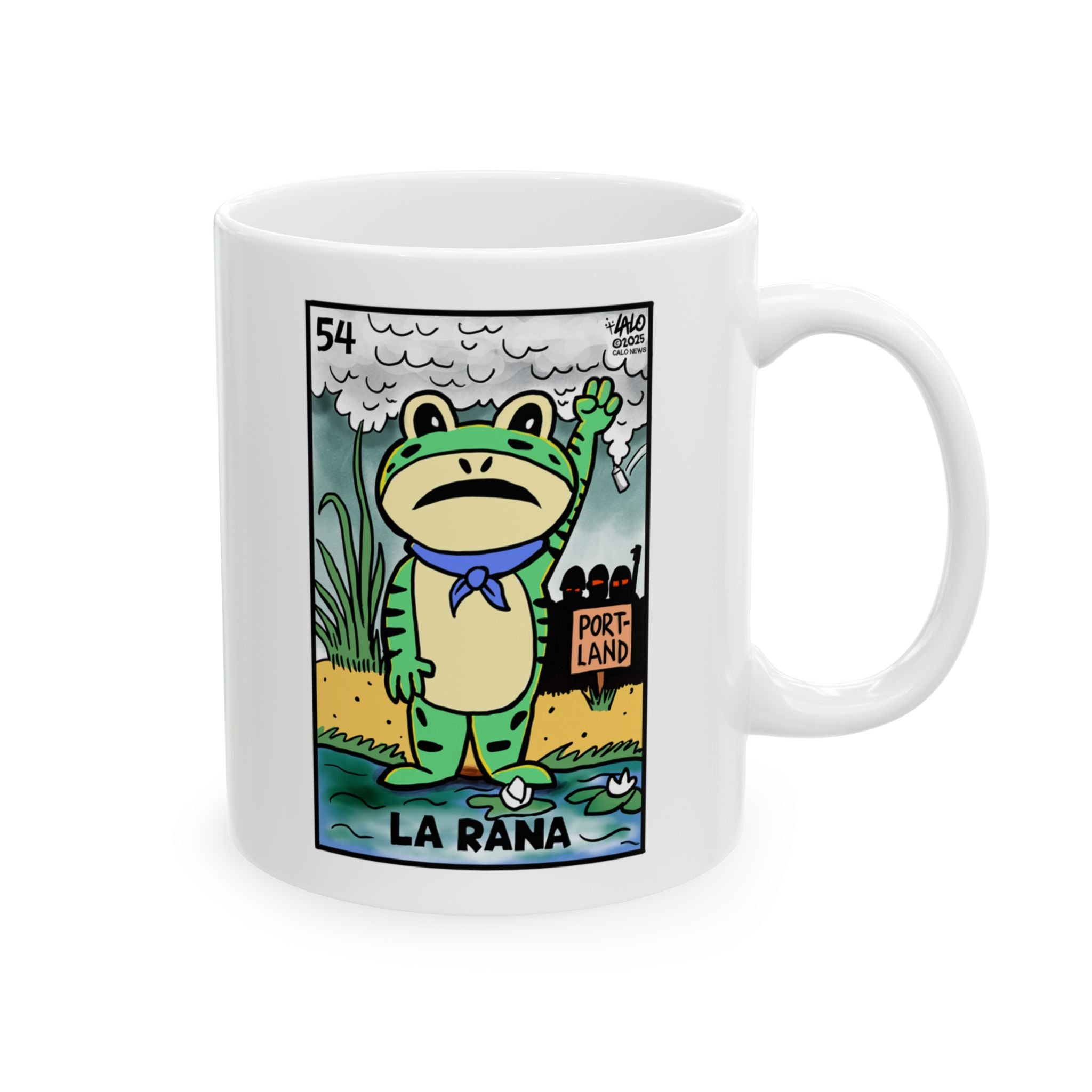 LA RANA by LALO ALCARAZ Voteria Ceramic Coffee Mug - Resistance Drinkware