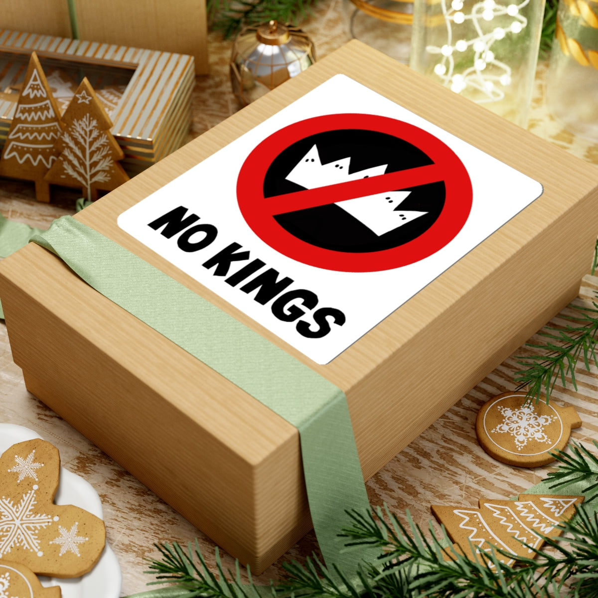 NO KKKINGS Kiss-Cut Sticker — Black Typography Laptop Decal