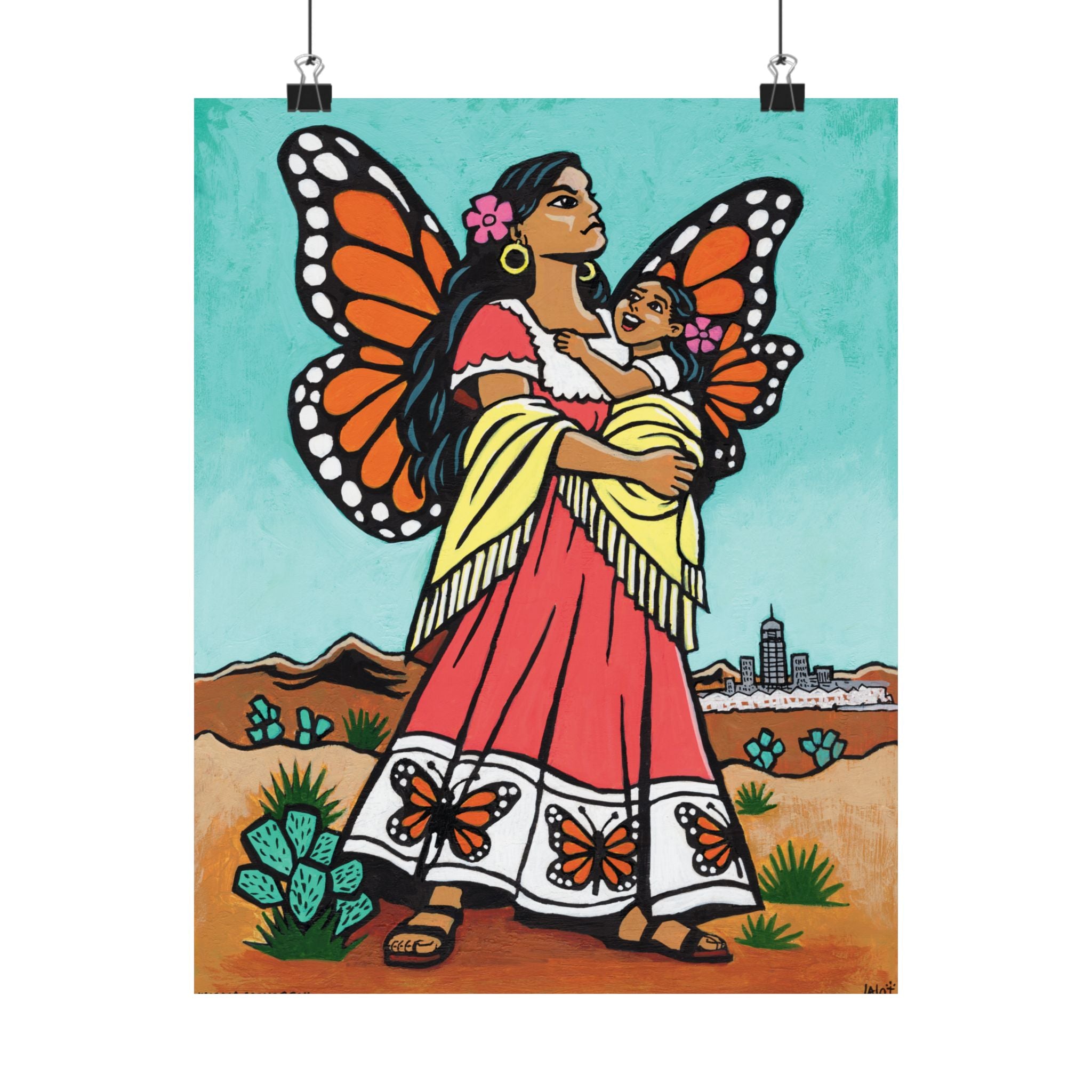 Mamá Monarca — Matte Vertical Art Print by Lalo Alcaraz