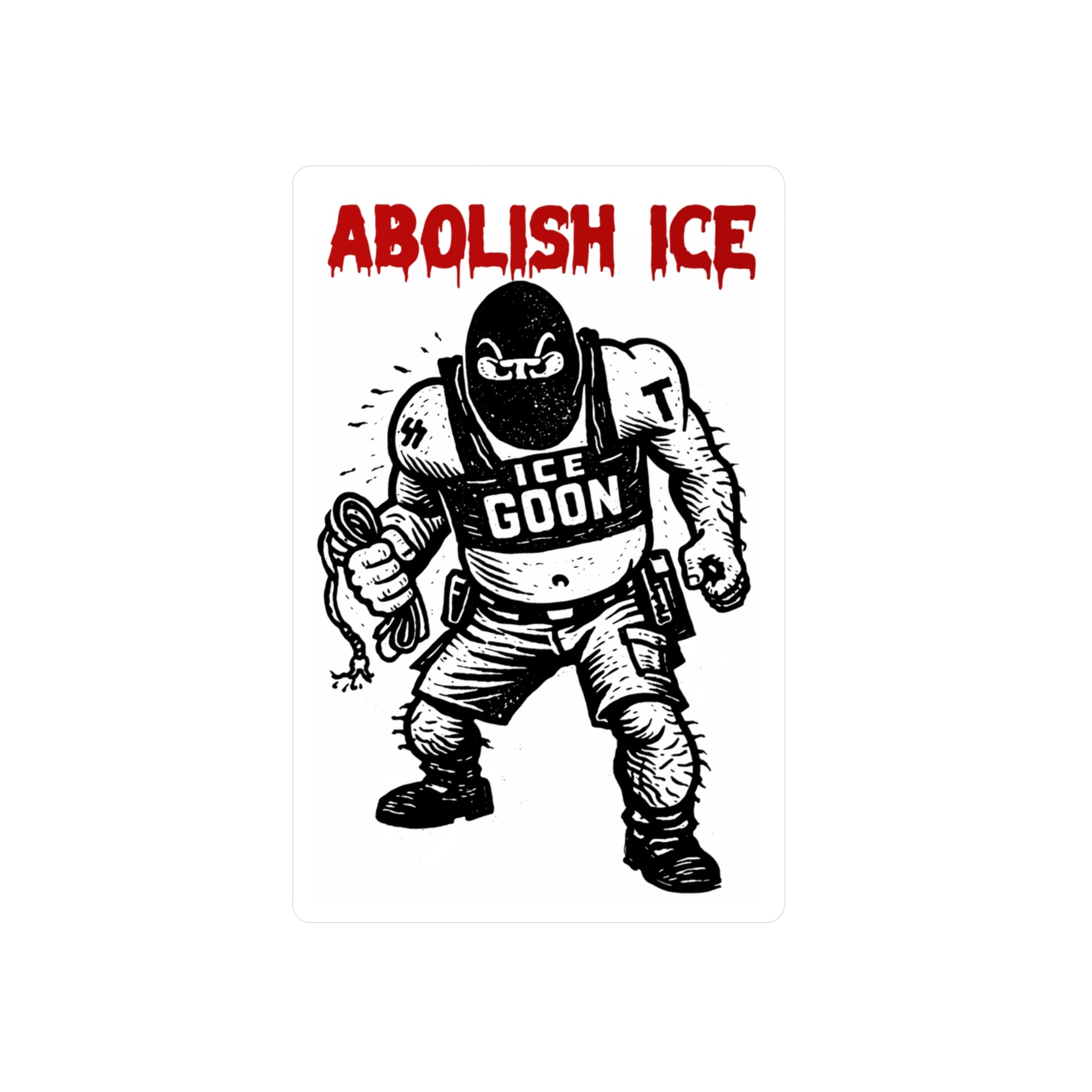 Abolish ICE Vinyl Sticker — 'ICE Goon' Protest Kiss-Cut Decal