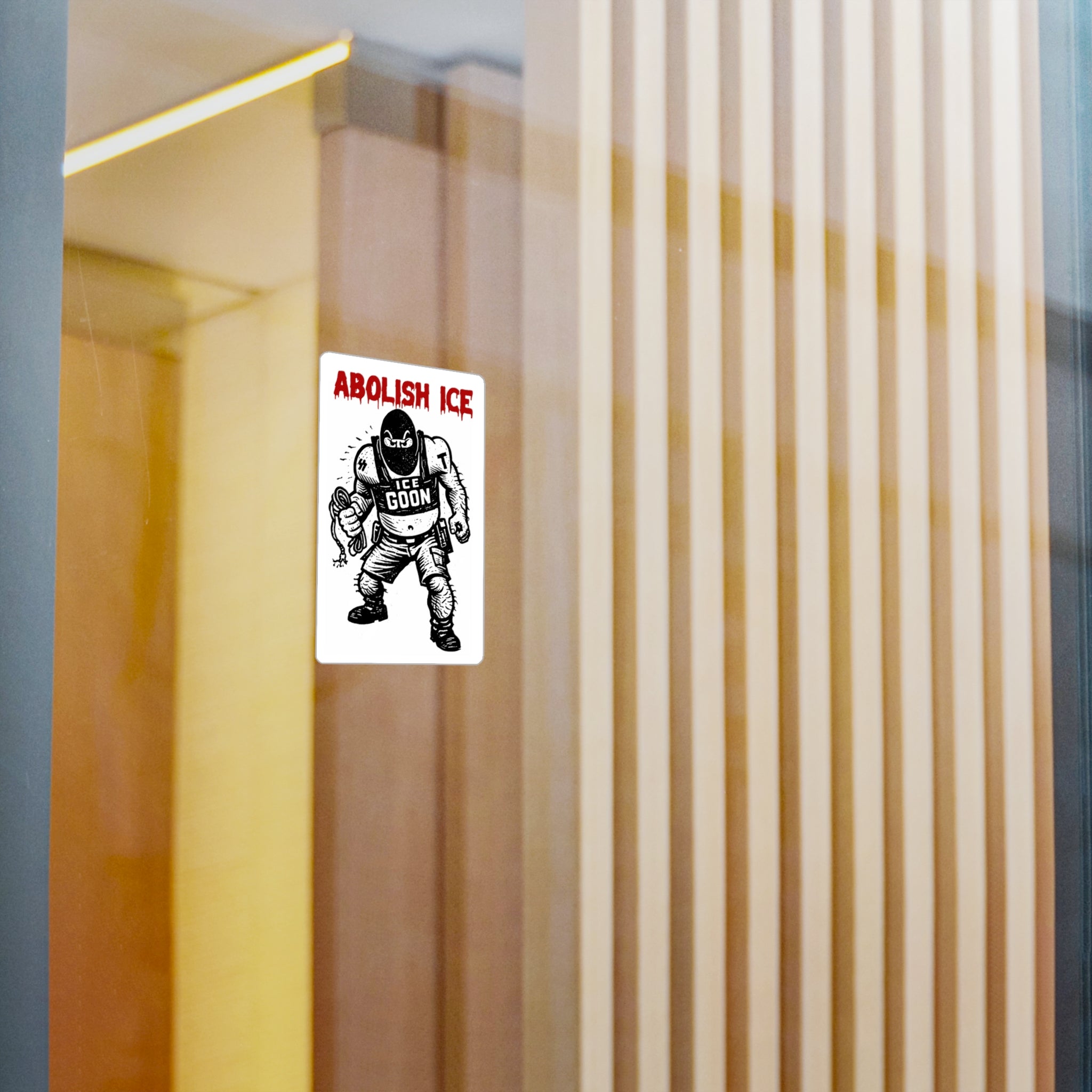 Abolish ICE Vinyl Sticker — 'ICE Goon' Protest Kiss-Cut Decal