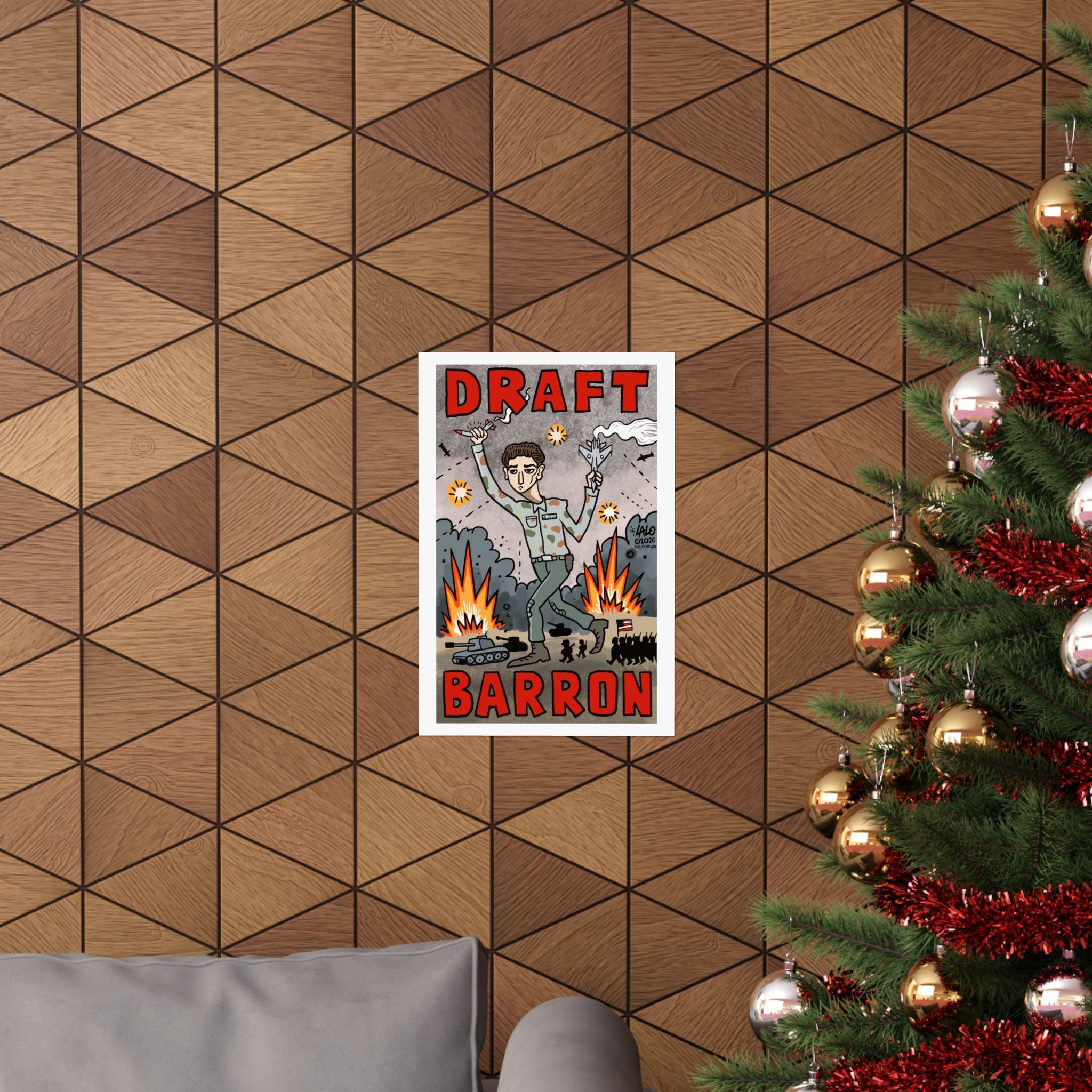 Draft Barron Matte Poster — Political Cartoon Wall Art by LALO ALCARAZ