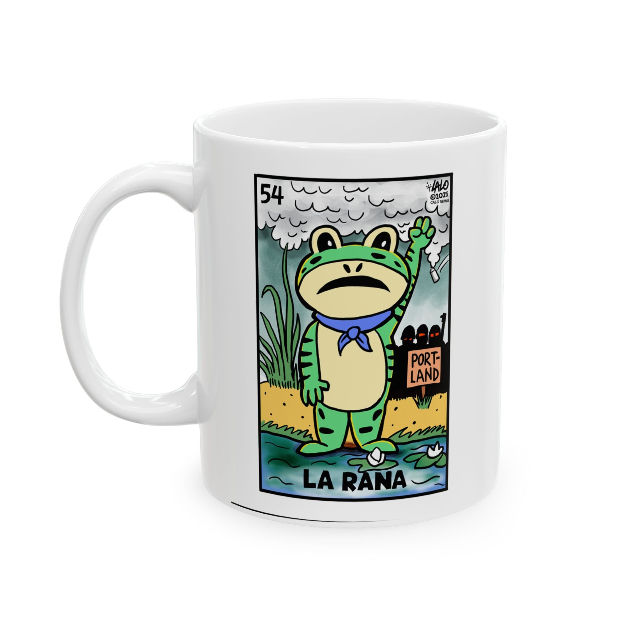 LA RANA by LALO ALCARAZ Voteria Ceramic Coffee Mug - Resistance Drinkware