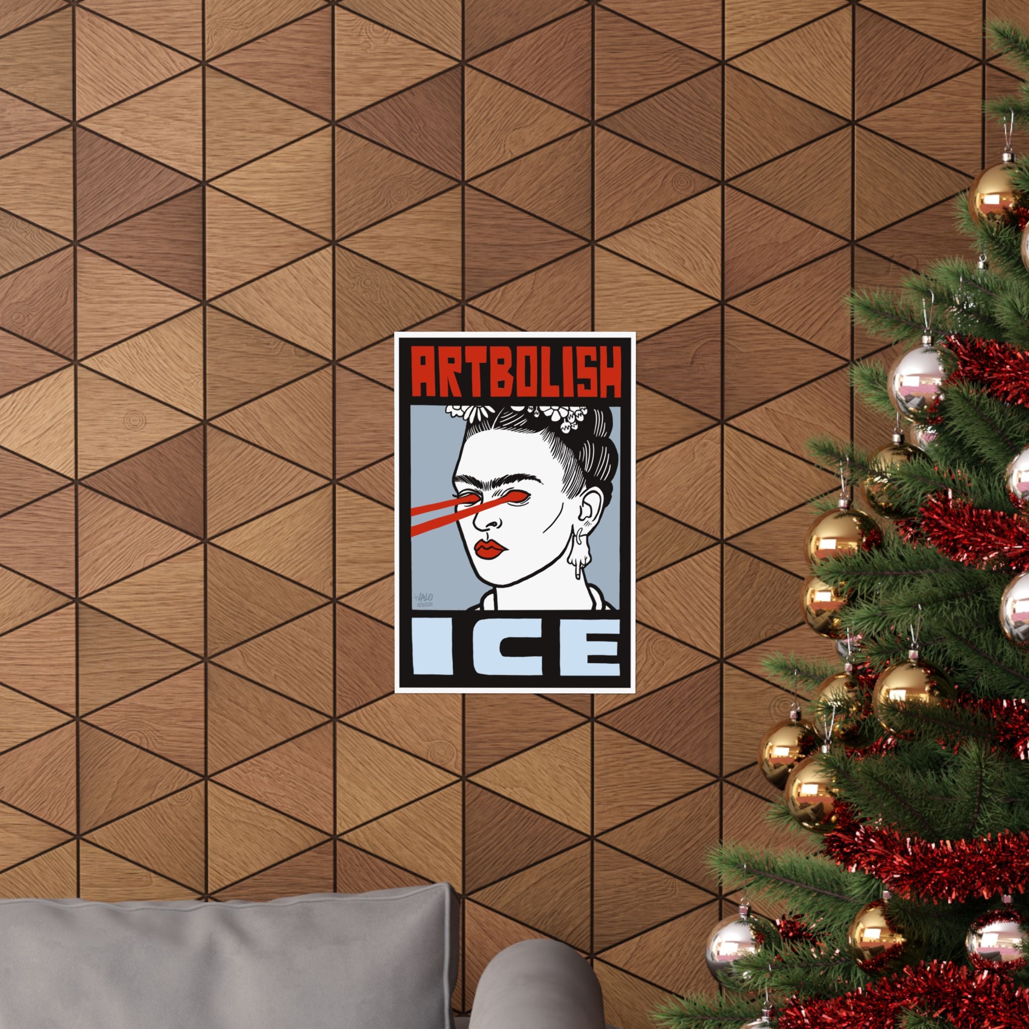 "ARTBOLISH ICE" Matte Vertical Art Print by Lalo Alcaraz