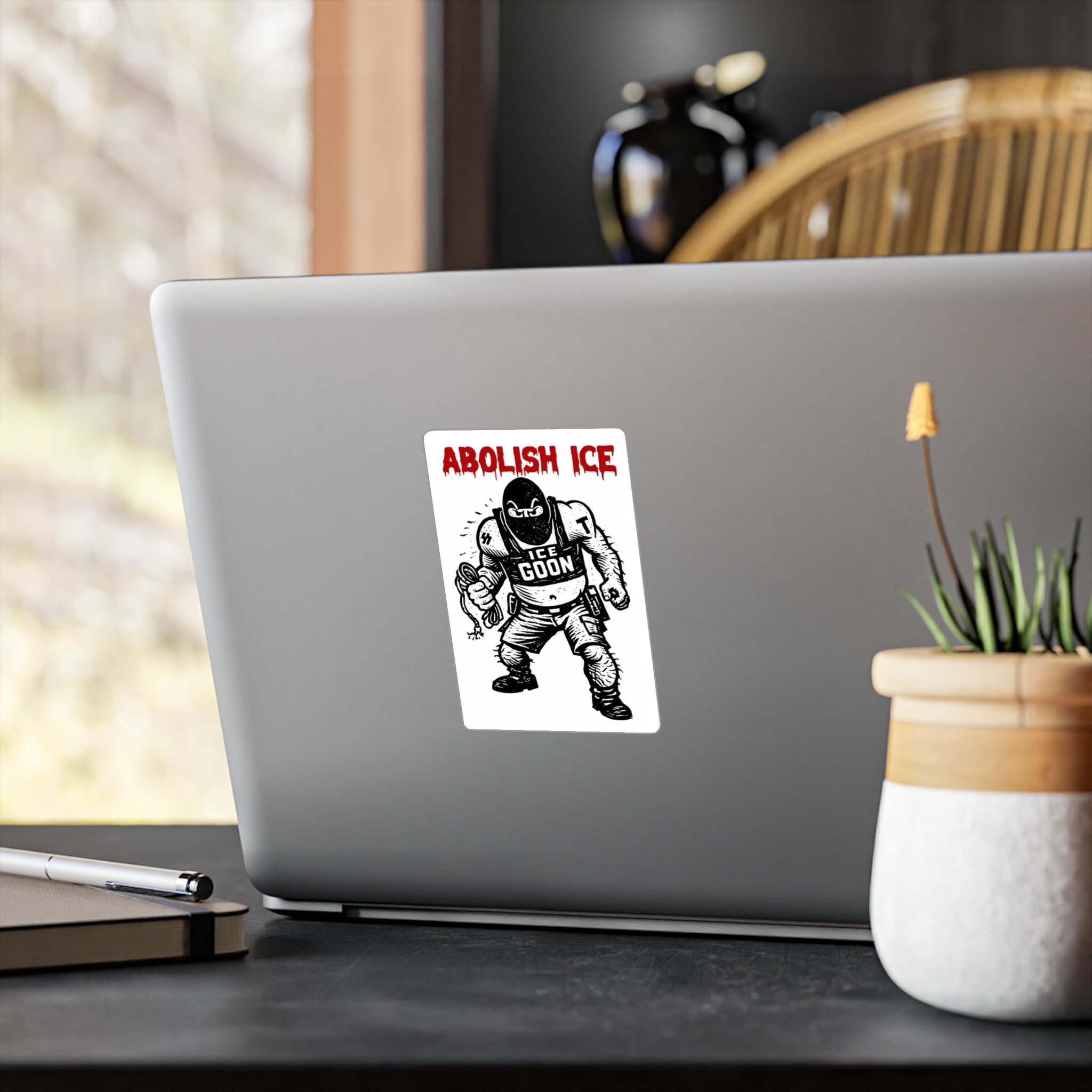 Abolish ICE Vinyl Sticker — 'ICE Goon' Protest Kiss-Cut Decal