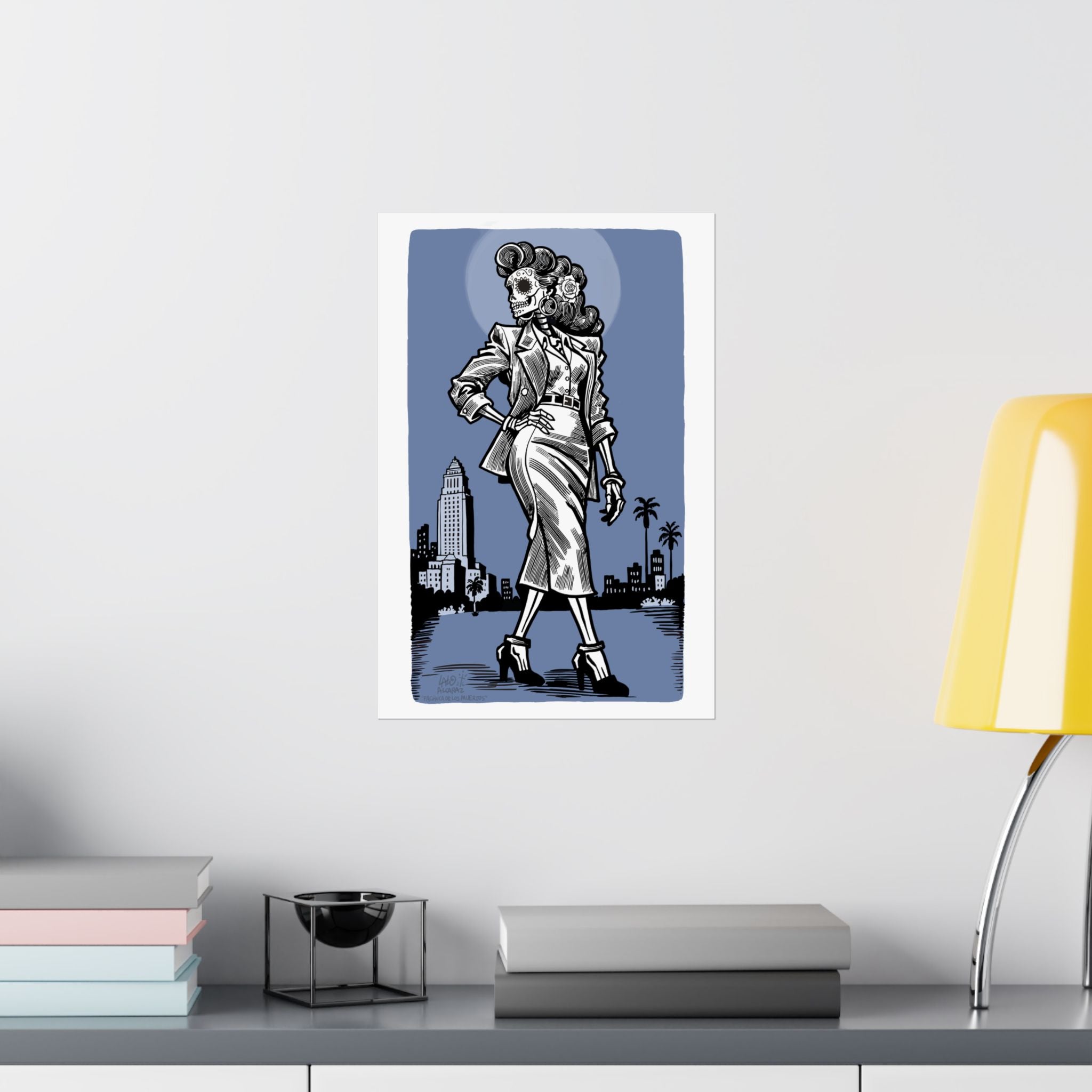 PACHUCA DE LOS MUERTOS Matte Vertical Art Print by Award-Winning Artist LALO ALCARAZ