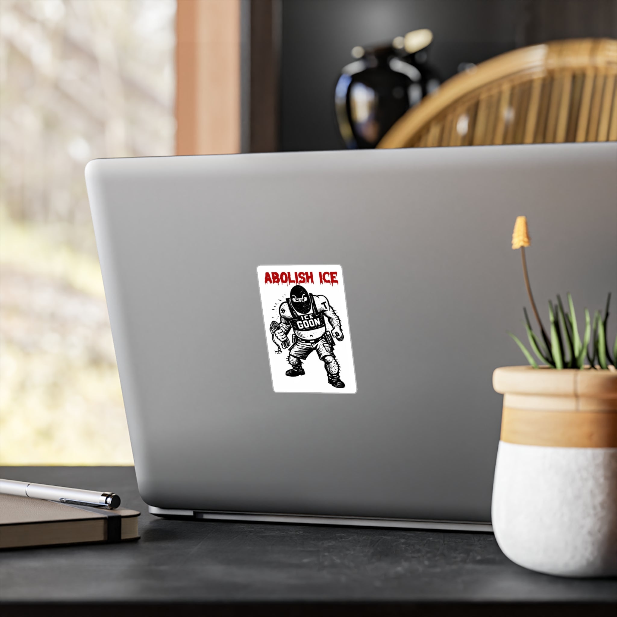 Abolish ICE Vinyl Sticker — 'ICE Goon' Protest Kiss-Cut Decal