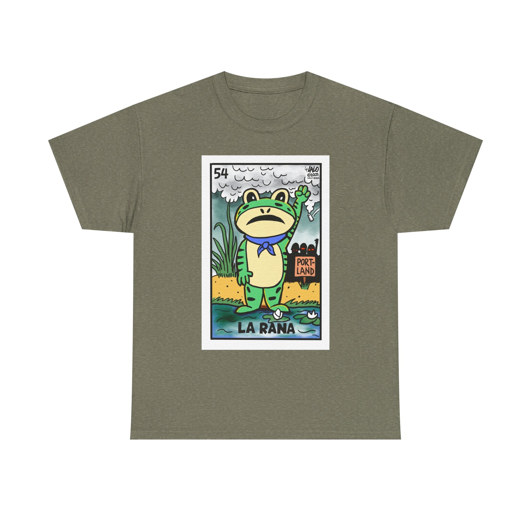 LA RANA DE PORTLAND Voteria T-shirt designed by LALO ALCARAZ #PortlandFrog