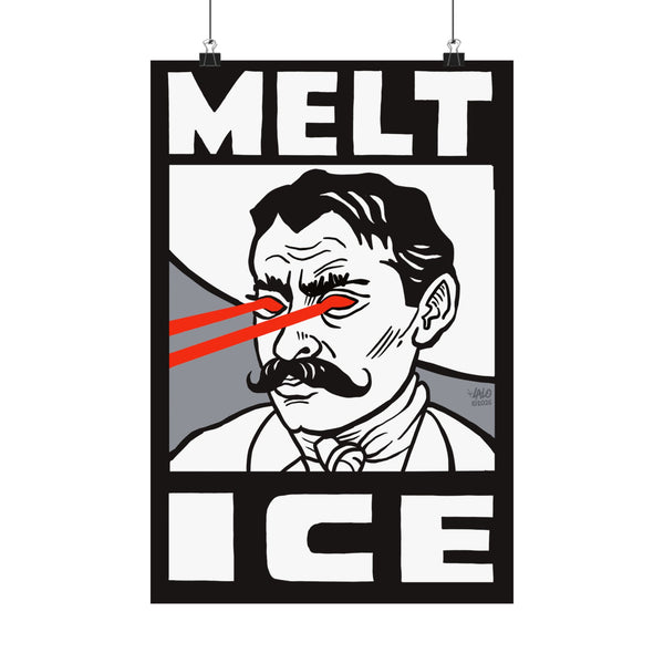 "MELT ICE" Matte Vertical Art Print by Lalo Alcaraz