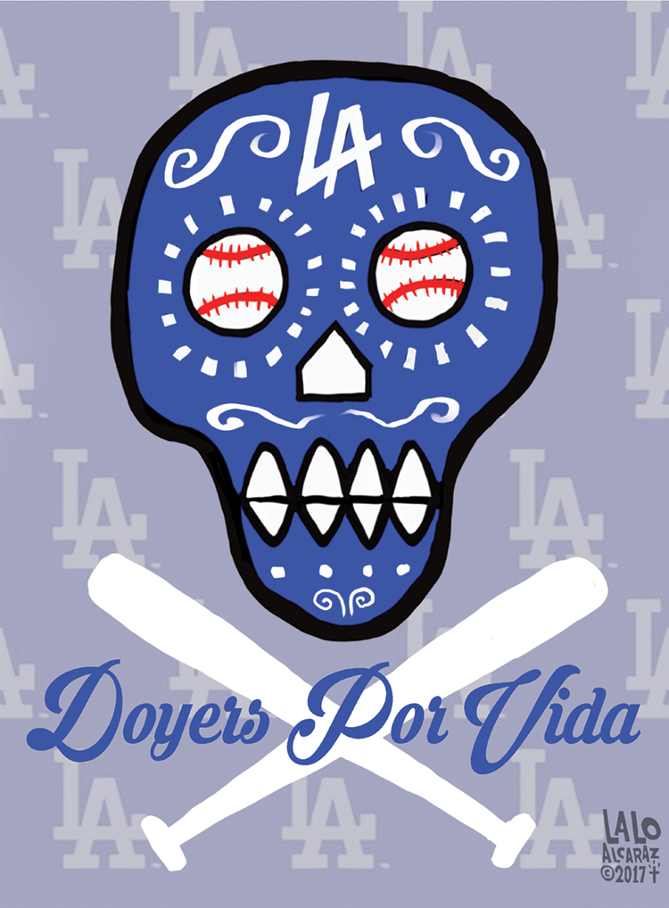 DOYERS POR VIDA Dia de Los Muertos Calaca 12" x 18" Print by Lalo Alcaraz